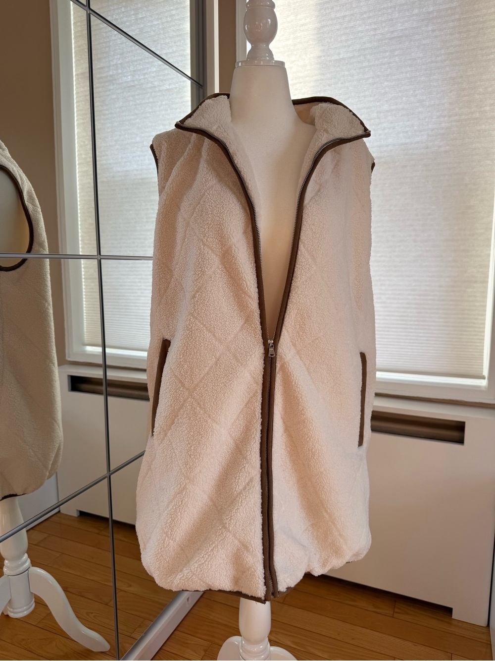 Ralph Lauren Cream Sherpa Jacket with Black Label
